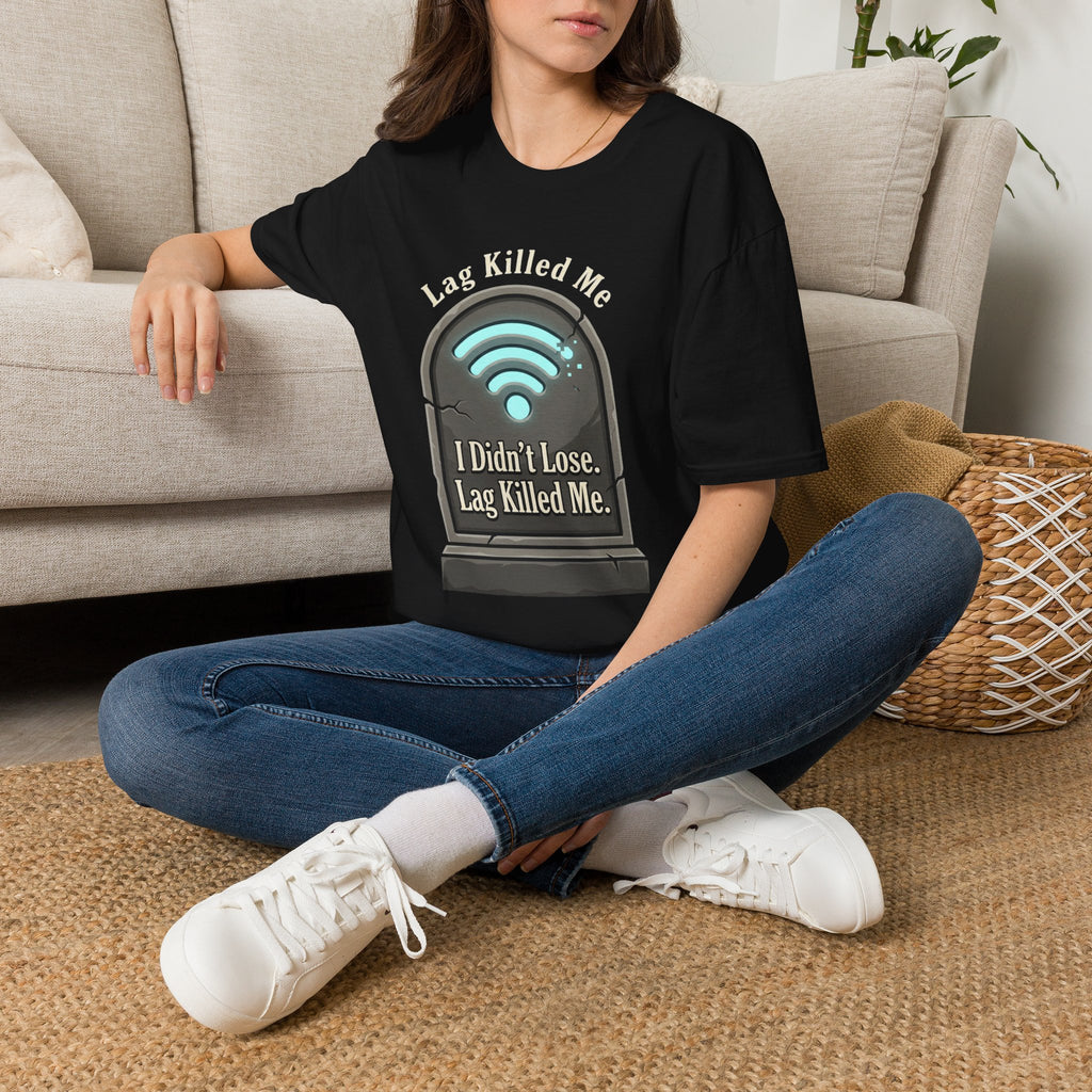 Gamer T-Shirt — “I didn’t lose, lag killed me” Funny Gaming Tee