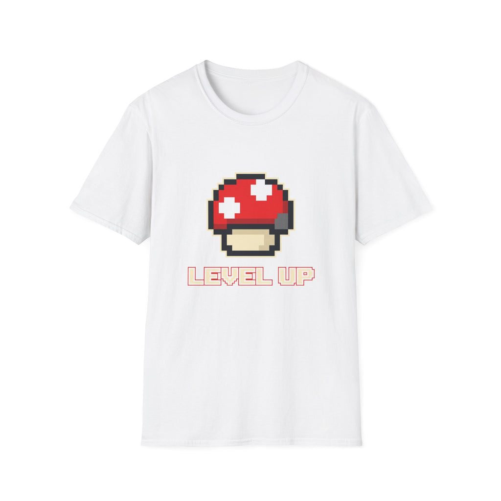 Level Up Mushroom Retro Gaming T-Shirt