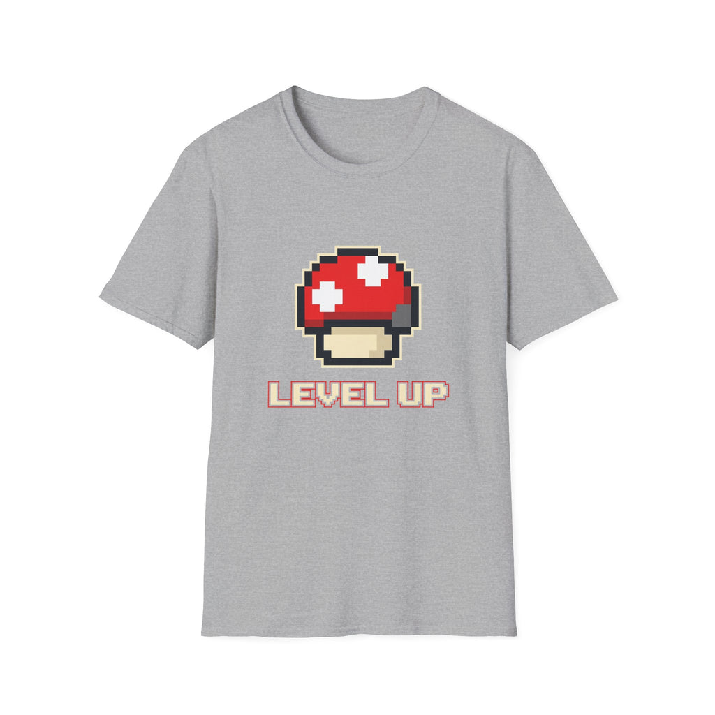 Level Up Mushroom Retro Gaming T-Shirt