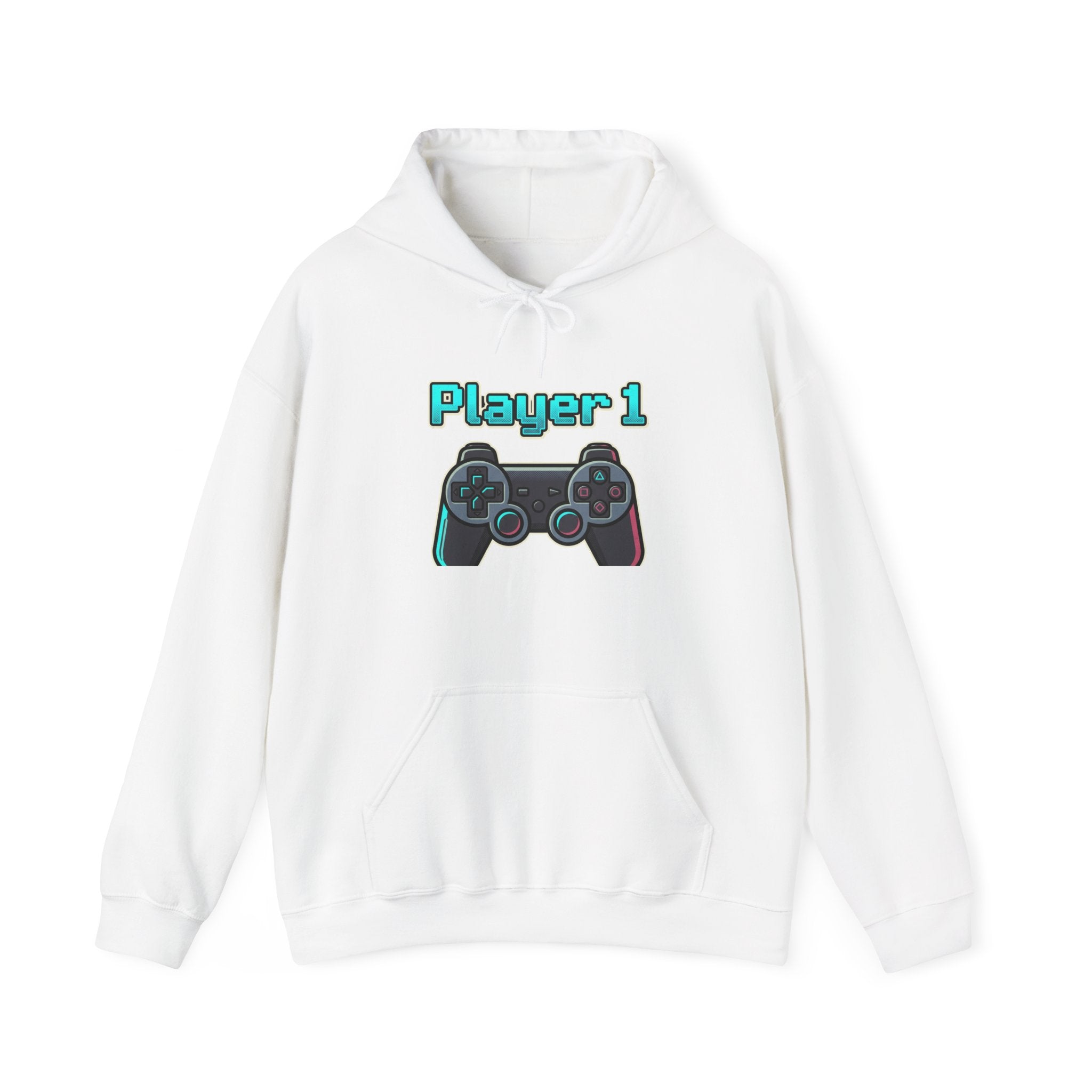 Player 1 Retro Controller Hoodie — Gamer Sweatshirt