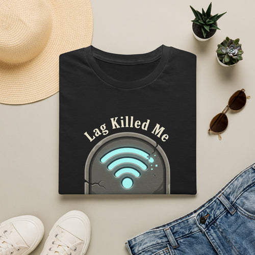 Gamer T-Shirt — “I didn’t lose, lag killed me” Funny Gaming Tee