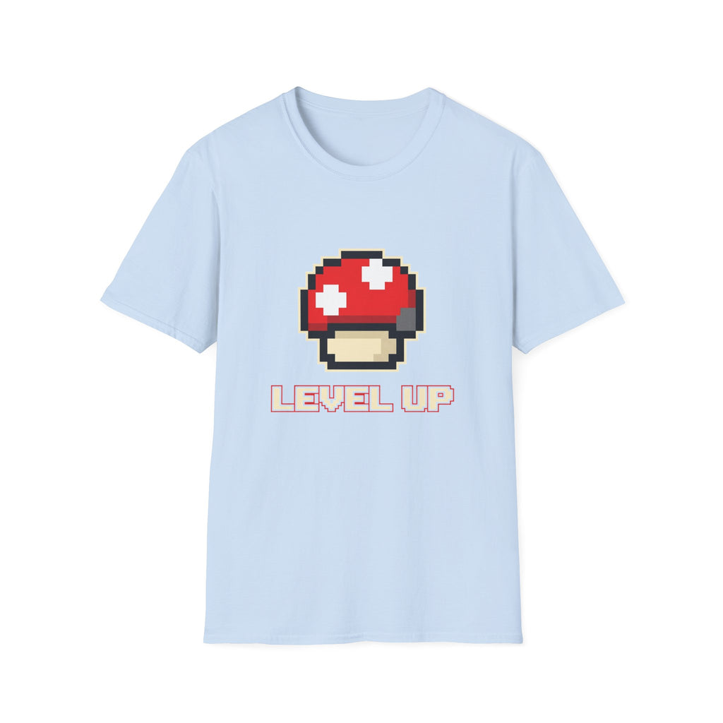 Level Up Mushroom Retro Gaming T-Shirt