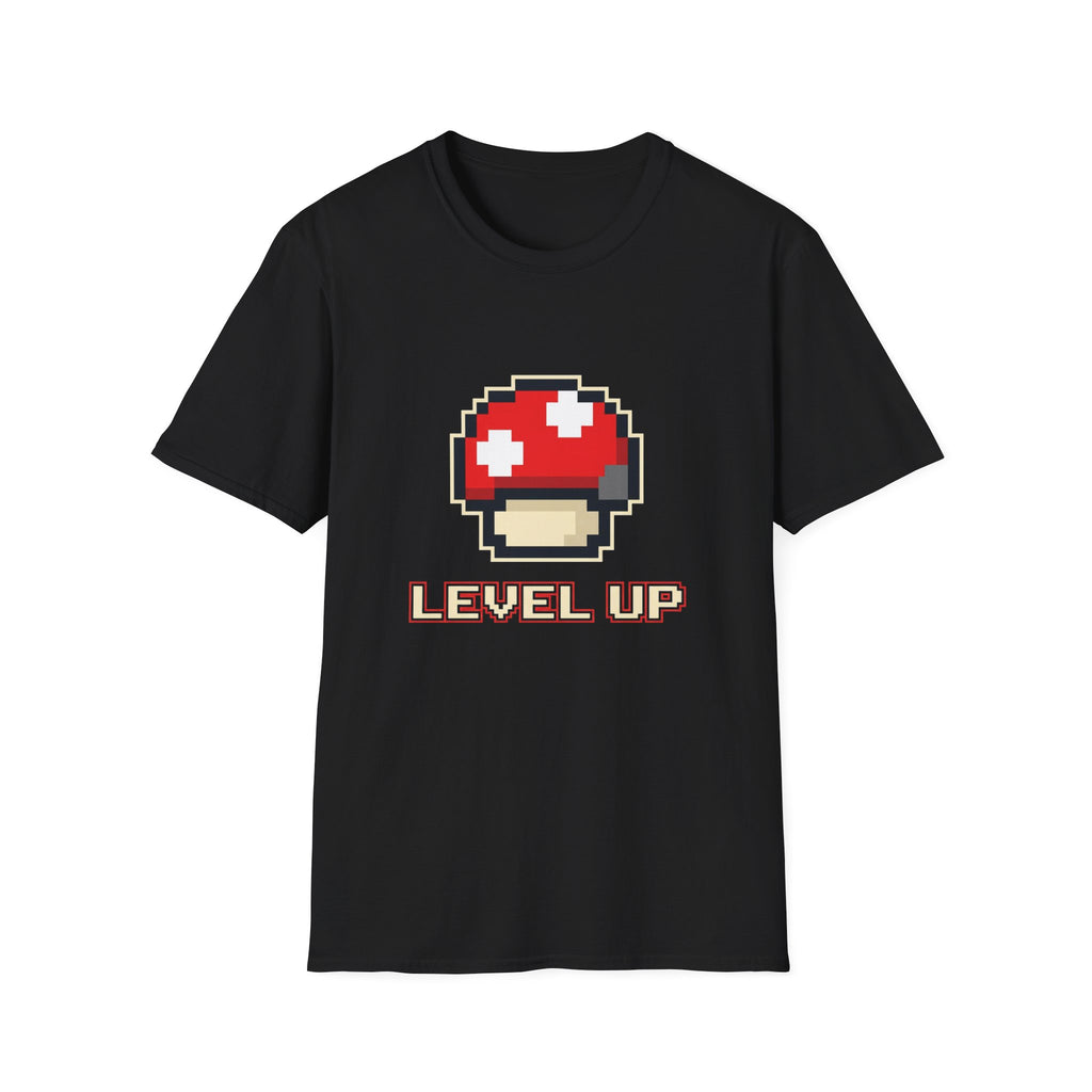 Level Up Mushroom Retro Gaming T-Shirt