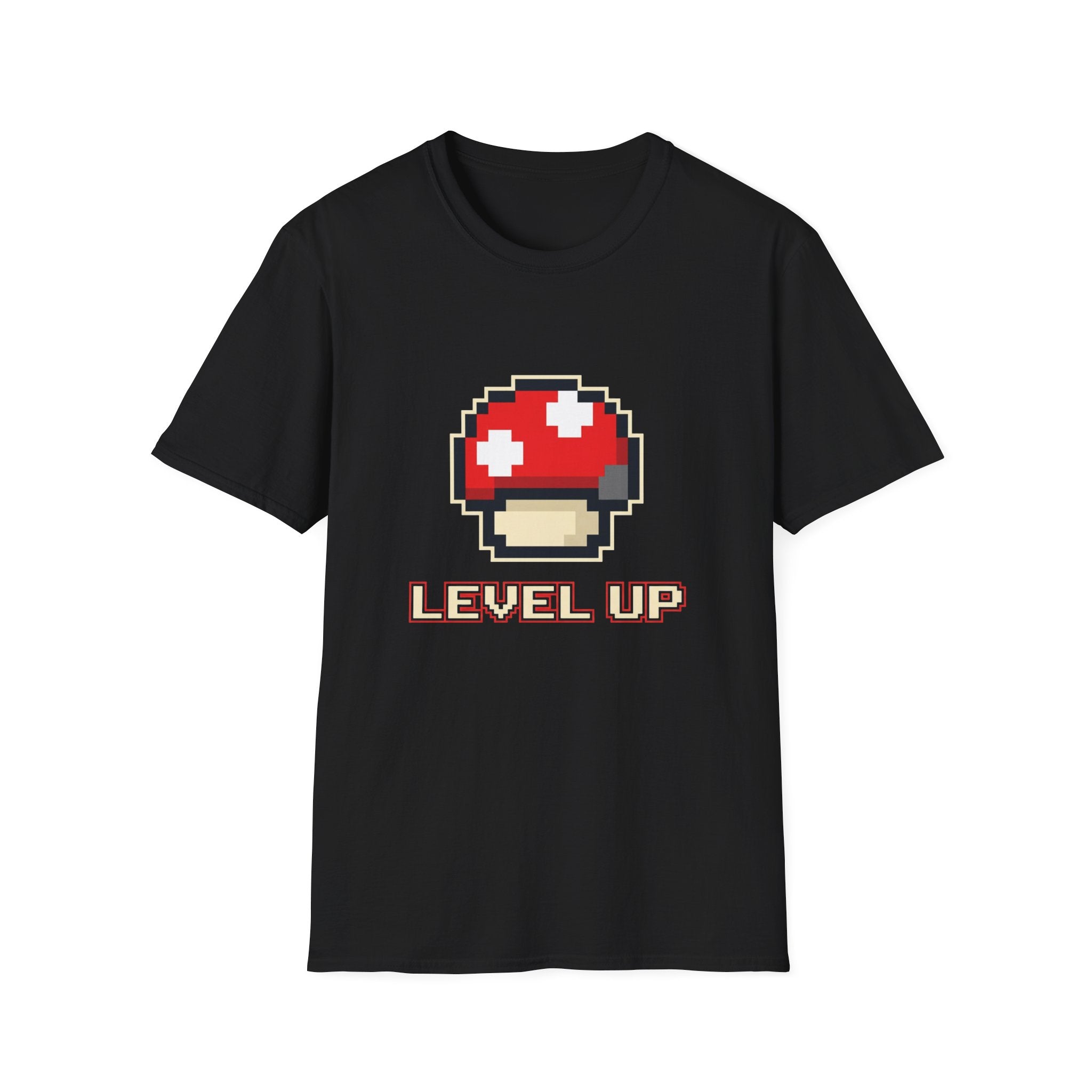 Level Up Mushroom Retro Gaming T-Shirt