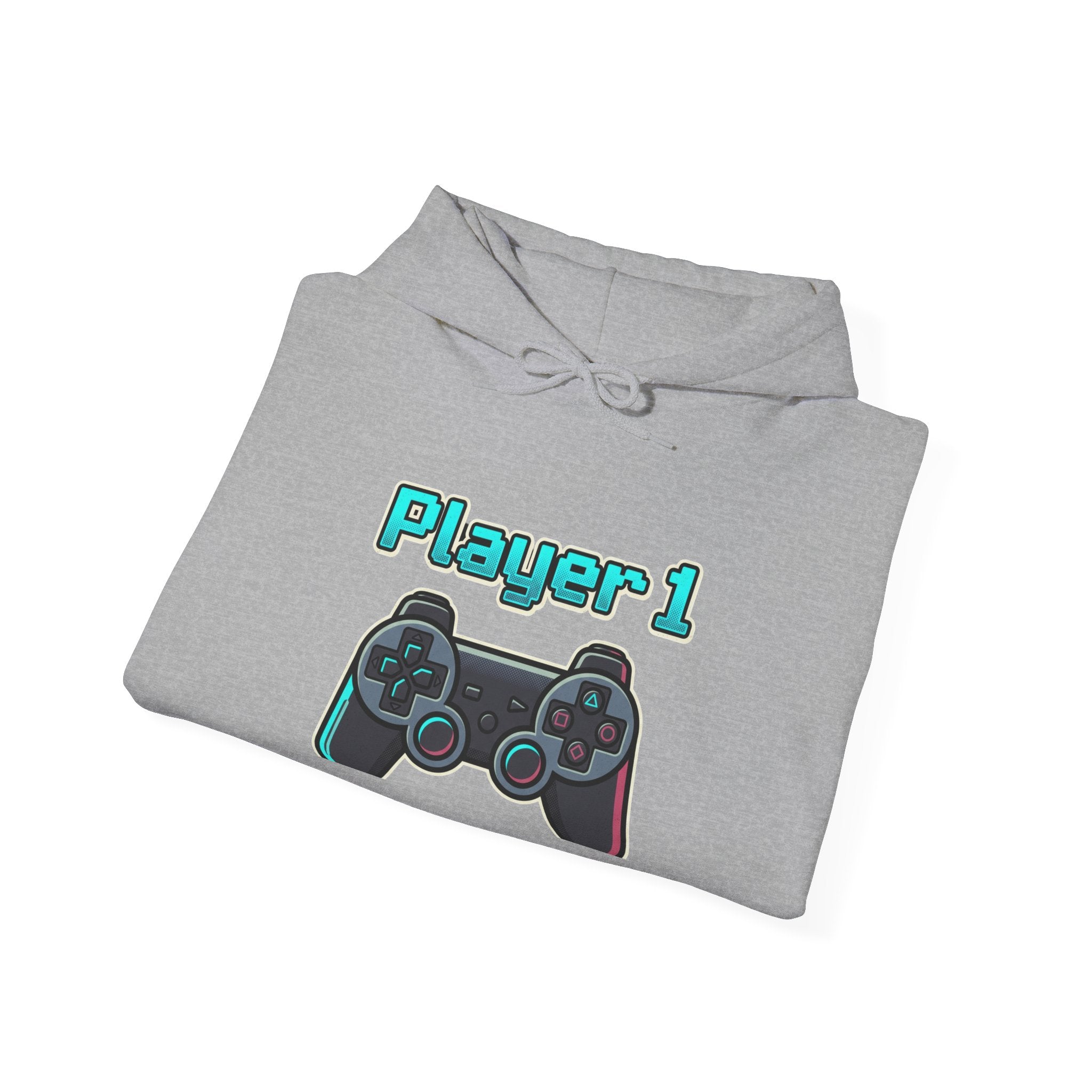 Player 1 Retro Controller Hoodie — Gamer Sweatshirt