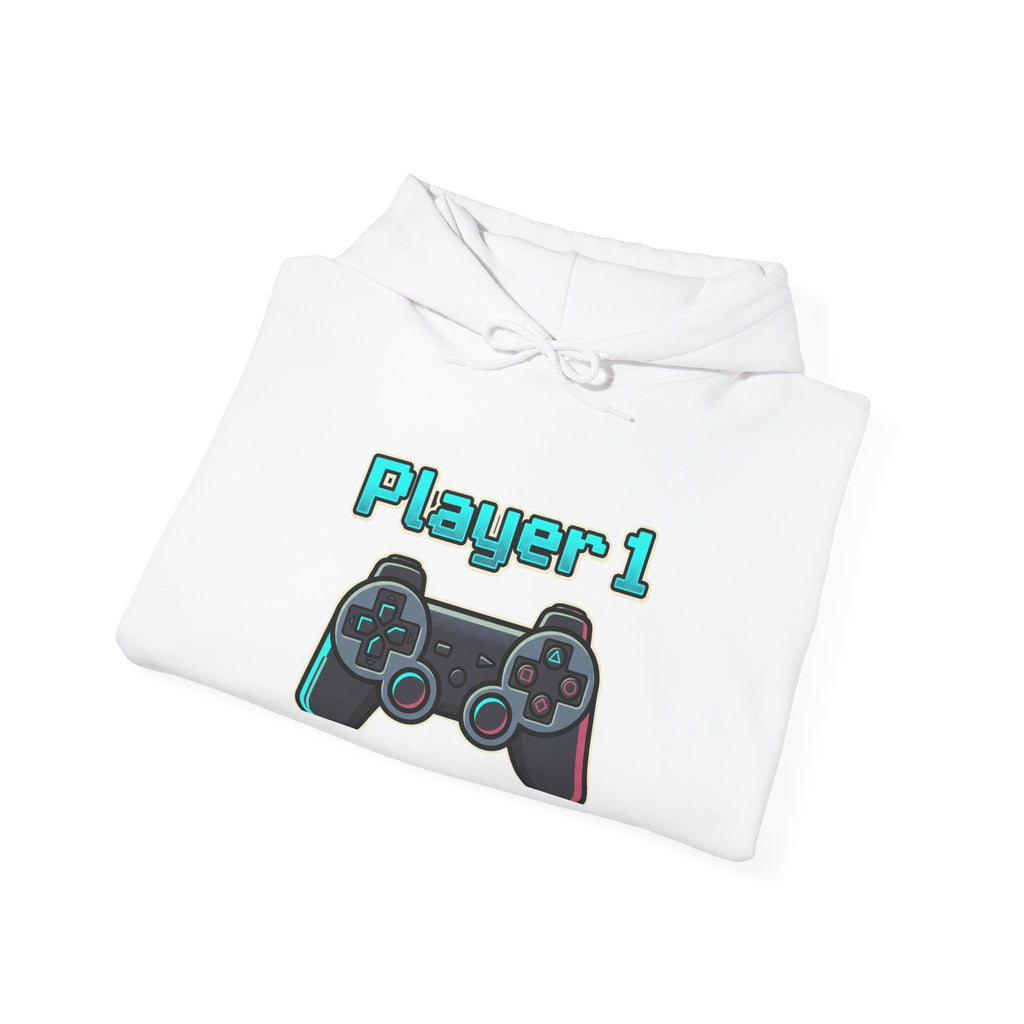 Player 1 Retro Controller Hoodie — Gamer Sweatshirt